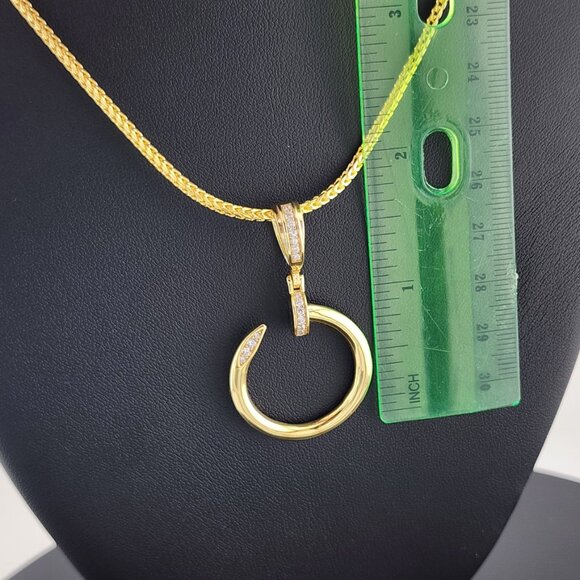 Brand New Sterling Silver 925 Nail Ring Necklace – Modern & Edgy Design - Picture 5 of 6